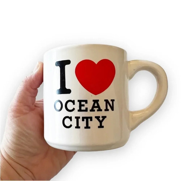 I Love Ocean City Souvenir Mug White Ceramic Eastern‎ Shore Maryland Beach Vacay - Picture 1 of 7